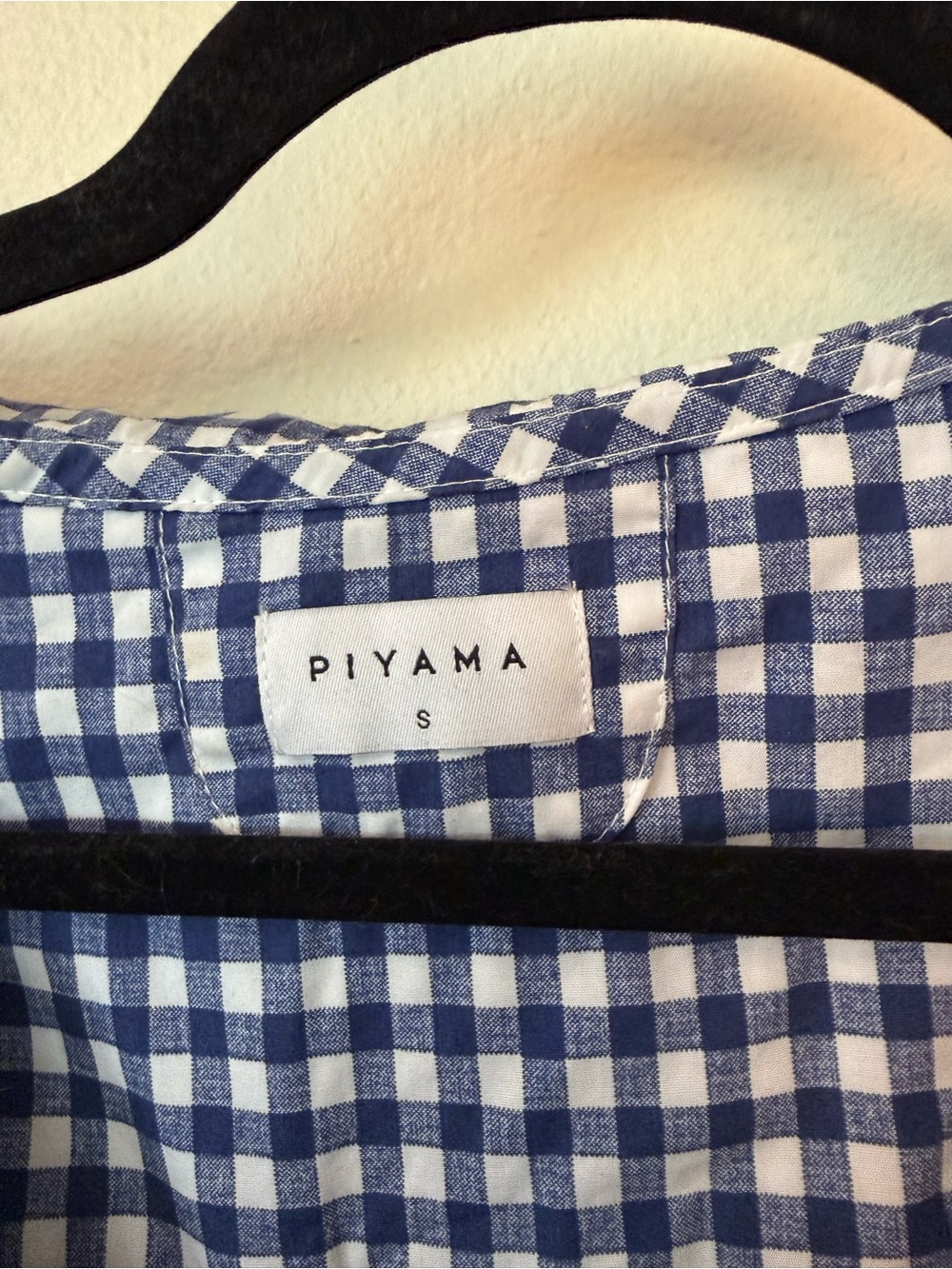 Piyama Blue Gingham Button-Front Dress with Peter Pan Collar - Picture 5 of 6
